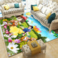 Neuheit Wohnzimmer Teppich Mehrfarbig Floral Print Innen Teppich Polyster Rutschfeste Rückseite Waschbarer Bereich Teppich