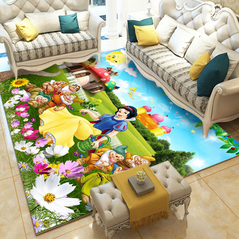 Neuheit Wohnzimmer Teppich Mehrfarbig Floral Print Innen Teppich Polyster Rutschfeste Rückseite Waschbarer Bereich Teppich