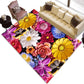 Neuheit Wohnzimmer Teppich Mehrfarbig Floral Print Innen Teppich Polyster Rutschfeste Rückseite Waschbarer Bereich Teppich