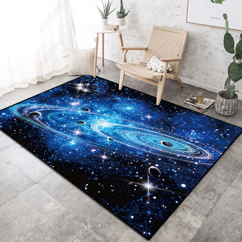 Neuheit Space Printed Teppich Mehrfarbiger Baumwollmischung Innenraum Teppich Pflegeleicht Haustierfreundlich Waschbarer Bereichsteppich für Raum