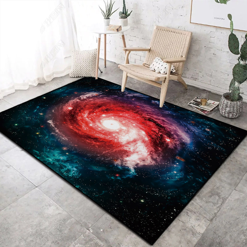 Neuheit Space Printed Teppich Mehrfarbiger Baumwollmischung Innenraum Teppich Pflegeleicht Haustierfreundlich Waschbarer Bereichsteppich für Raum