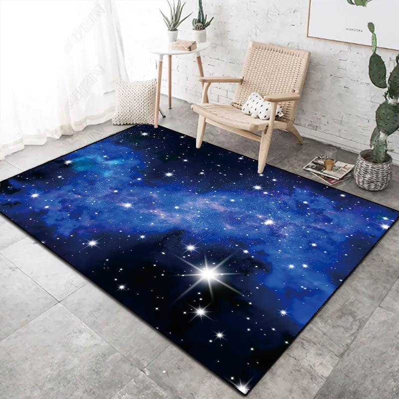 Neuheit Space Printed Teppich Mehrfarbiger Baumwollmischung Innenraum Teppich Pflegeleicht Haustierfreundlich Waschbarer Bereichsteppich für Raum