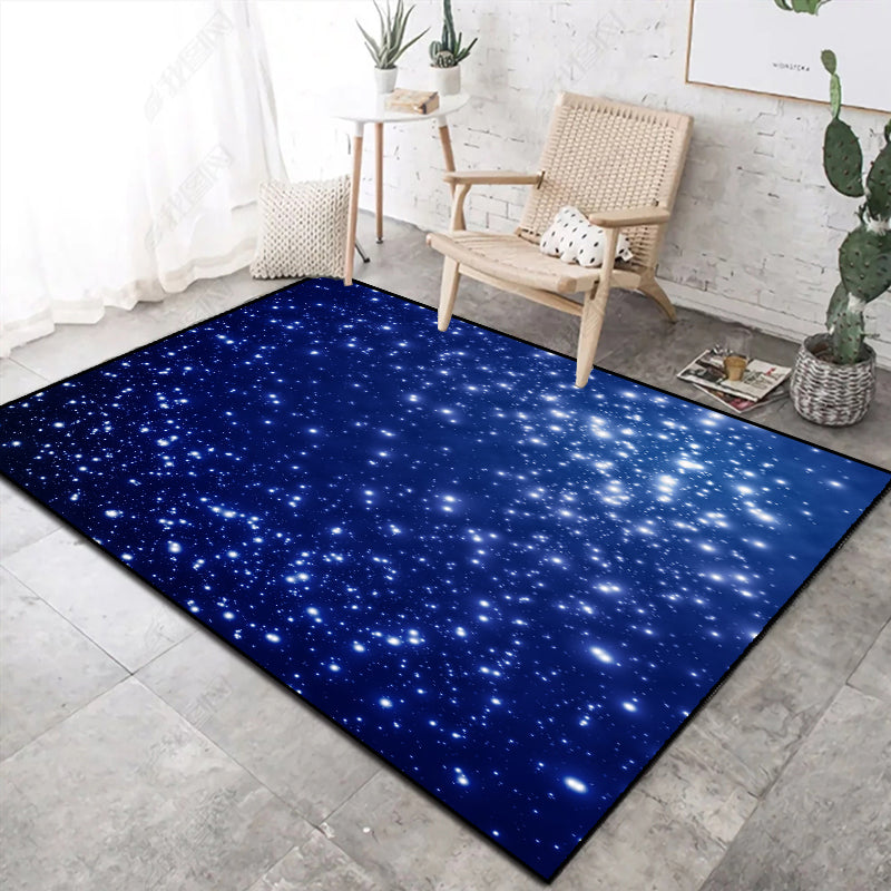 Neuheit Space Printed Teppich Mehrfarbiger Baumwollmischung Innenraum Teppich Pflegeleicht Haustierfreundlich Waschbarer Bereichsteppich für Raum