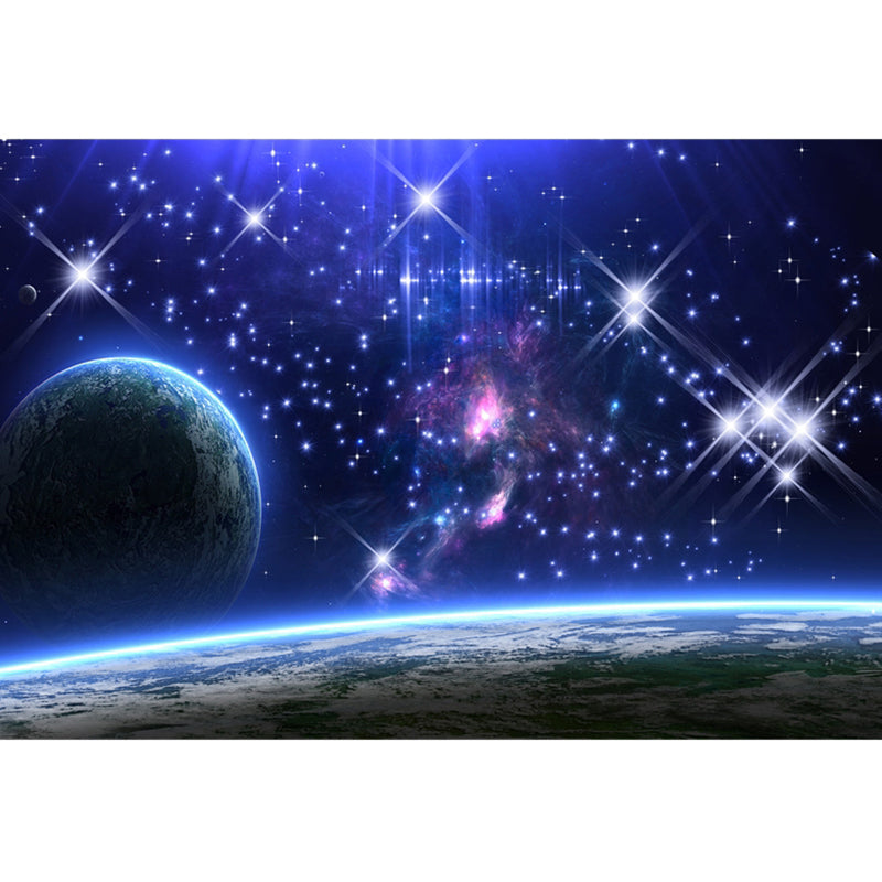 Neuheit Space Printed Teppich Mehrfarbiger Baumwollmischung Innenraum Teppich Pflegeleicht Haustierfreundlich Waschbarer Bereichsteppich für Raum
