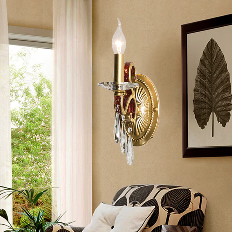 Frendorf | 1 Leichtmetall Wandleuchte Landhausstil Goldene Conen Schlafzimmer Wandleuchtenarmatur mit/ohne Schirm