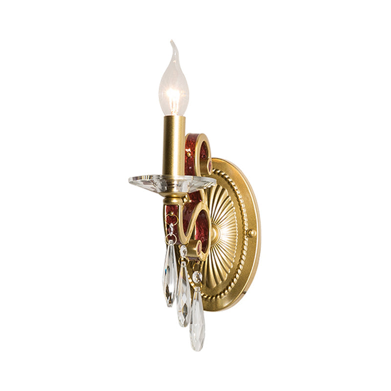Frendorf | 1 Leichtmetall Wandleuchte Landhausstil Goldene Conen Schlafzimmer Wandleuchtenarmatur mit/ohne Schirm
