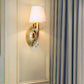 Frendorf | 1 Leichtmetall Wandleuchte Landhausstil Goldene Conen Schlafzimmer Wandleuchtenarmatur mit/ohne Schirm