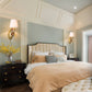 Frendorf | 1 Leichtmetall Wandleuchte Landhausstil Goldene Conen Schlafzimmer Wandleuchtenarmatur mit/ohne Schirm