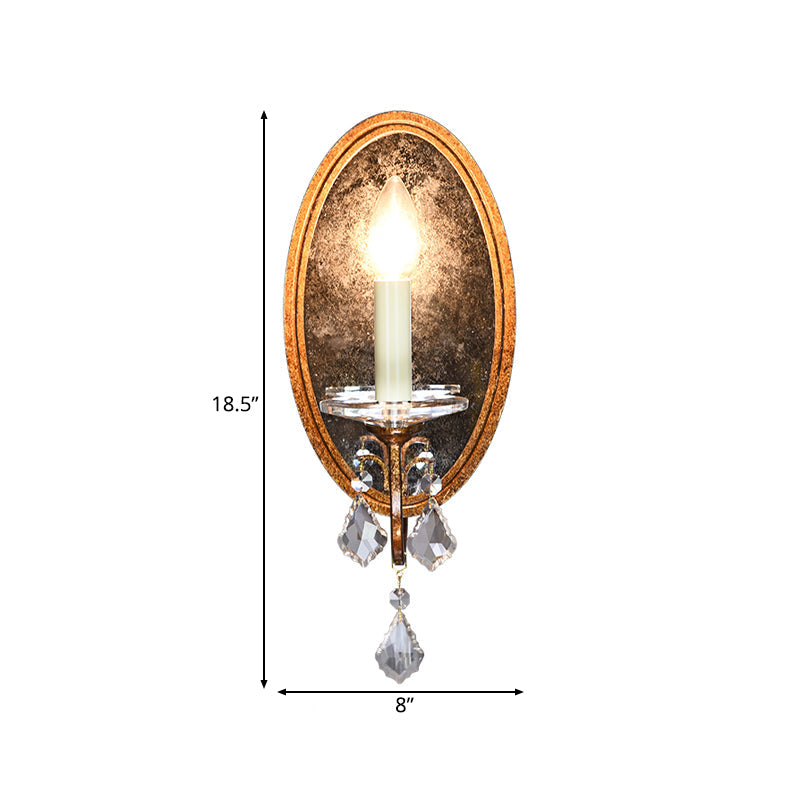 Frendorf | 1 Licht Open Glazen Wandlamp Landelijke Antieke Messing Metalen Wandarmatuur voor Slaapkamer