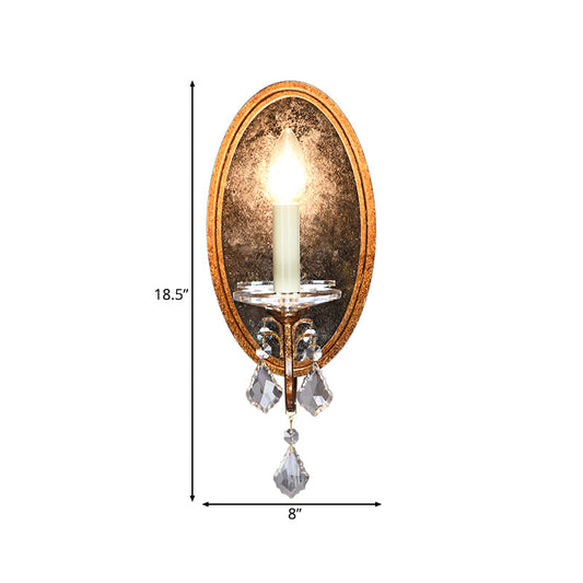 Frendorf | 1 Licht Open Glazen Wandlamp Landelijke Antieke Messing Metalen Wandarmatuur voor Slaapkamer