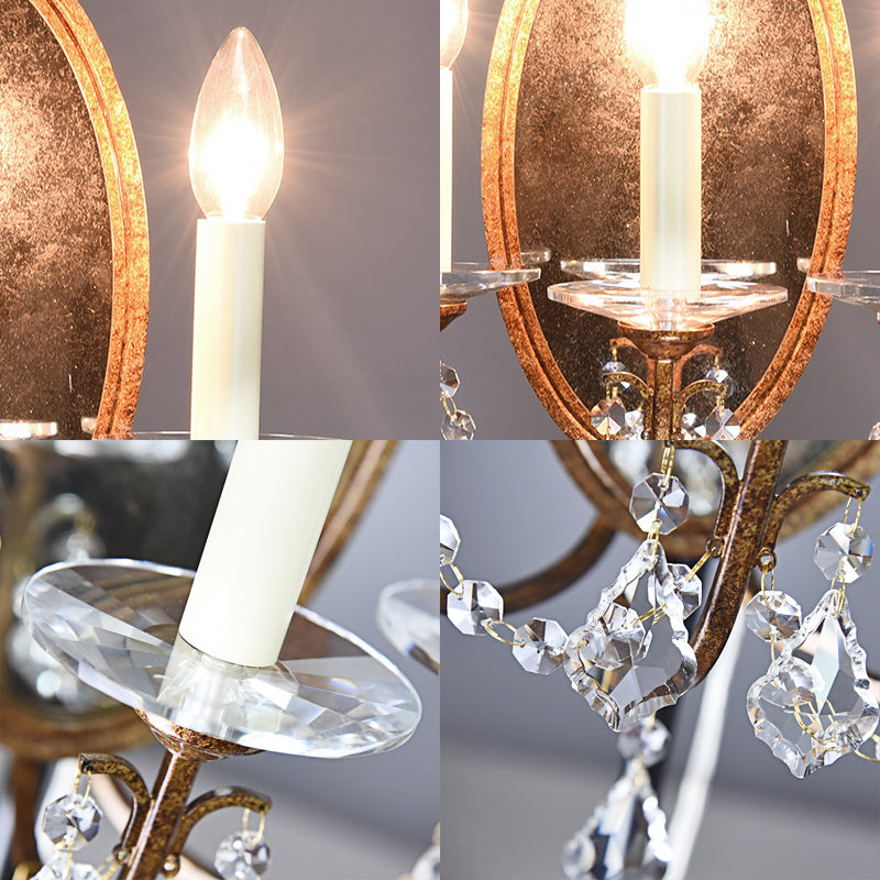 Frendorf | 1 Licht Open Glazen Wandlamp Landelijke Antieke Messing Metalen Wandarmatuur voor Slaapkamer