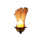 Frendorf | 1 Licht Wandlamp Verlichting Land Kaars Marmer Wandlamp Lichtarmatuur in Zwart met Voetafdruk Houten Achterplaat