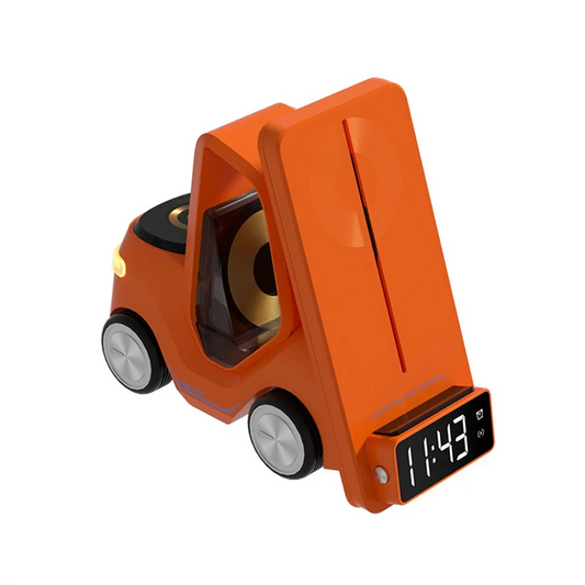 Frendorf | Auto-förmige kabellose Ladestation & LED-Wecker – 3-in-1 Schnellladung für iPhone, Apple Watch & Air Pods