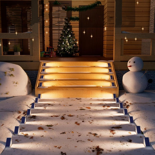 Wasserdichte Solar LED Treppenbeleuchtung - Außenbeleuchtung für Treppen, Wege und Terrassen