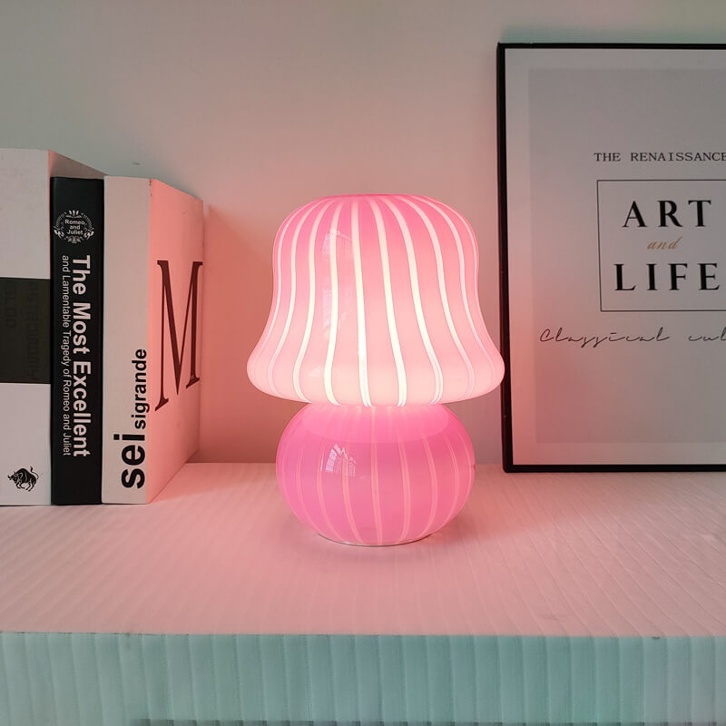 Frendorf | MushLume Glas Tischlampe | Französisches Design | Handgefertigt | Pilzform | Deko & Beleuchtung
