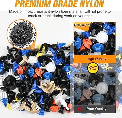 Frendorf | Auto Befestigungsclips Set | Nylon Clips mit Werkzeug | Universal für Stoßstangen & Türverkleidung