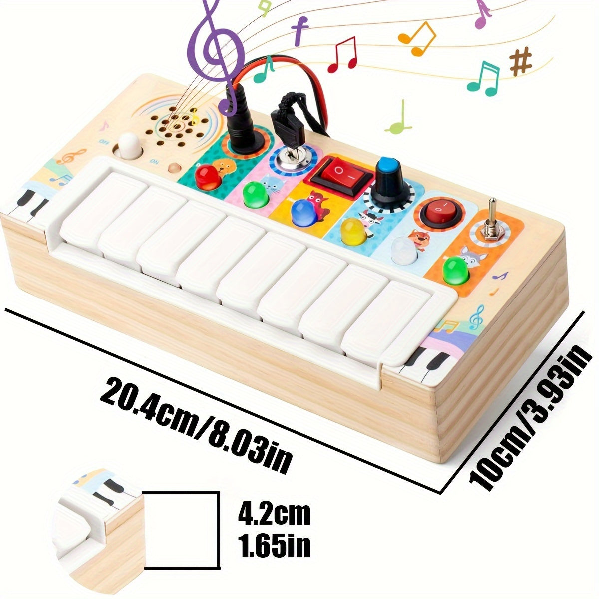 Frendorf | Bildungs-Musikspielbrett für Kinder - Lernen und Spielen mit Sound und Licht