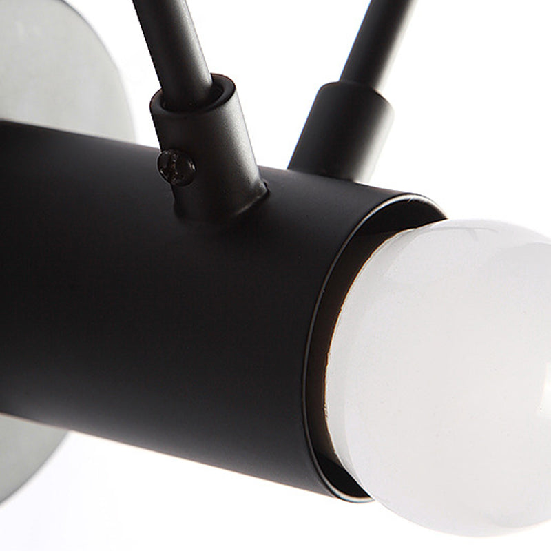 Frendorf | 1 Lichtmetalen Wandlamp Klassiek Zwart Exposed Bulb Binnen Wandlamp Lichtarmatuur met Hert Ontwerp