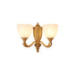 Frendorf | 1/2 Lichten Frosted Glas Wandlamp Retro Gold Dome Ingang Wandlamp met Metalen Gekrulde Arm