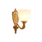 Frendorf | 1/2 Lichten Frosted Glas Wandlamp Retro Gold Dome Ingang Wandlamp met Metalen Gekrulde Arm