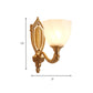 Frendorf | 1/2 Lichten Frosted Glas Wandlamp Retro Gold Dome Ingang Wandlamp met Metalen Gekrulde Arm