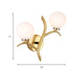 Frendorf | 2 Lampen Witte Glas Wandlamp Moderne Goud/Zwarte Globe Eettafel Wandlamp Licht met Takvormigem Arm