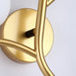 Frendorf | 2 Lampen Witte Glas Wandlamp Moderne Goud/Zwarte Globe Eettafel Wandlamp Licht met Takvormigem Arm