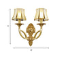 Frendorf | 1/2-Licht Frosted Glas Wandlamp Traditionelle Messing Paneled Glocke Wohnzimmer Wandlampe mit Gewundenem Arm