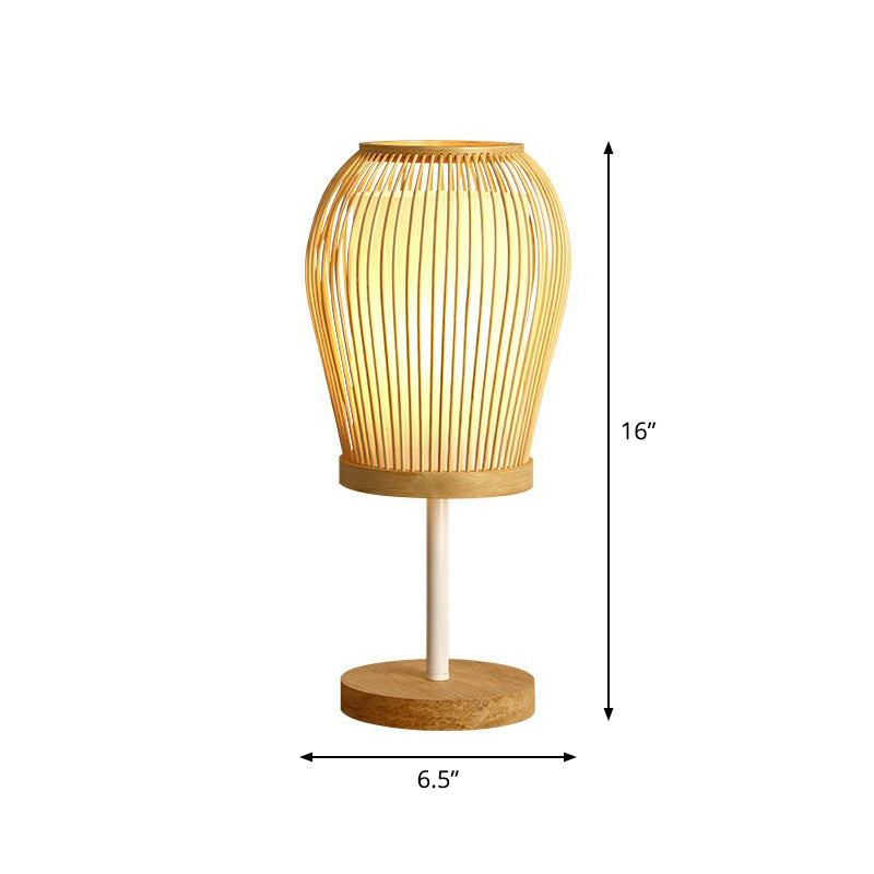 Frendorf | Vespera - Nordische Bambus-Tischlampe mit Soft Glow Stoffkern