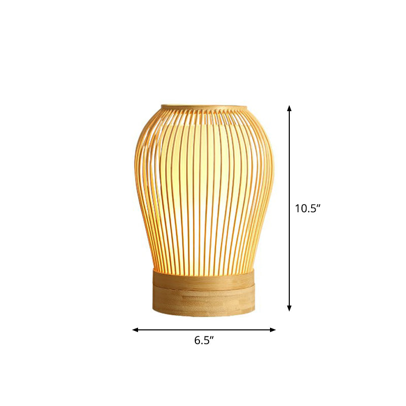Frendorf | Vespera - Nordische Bambus-Tischlampe mit Soft Glow Stoffkern