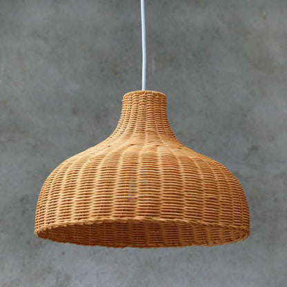 Asiatischer Stil Zwiebel-förmige Hängelampe Bambus 1-Licht Wohnzimmer Pendelleuchte