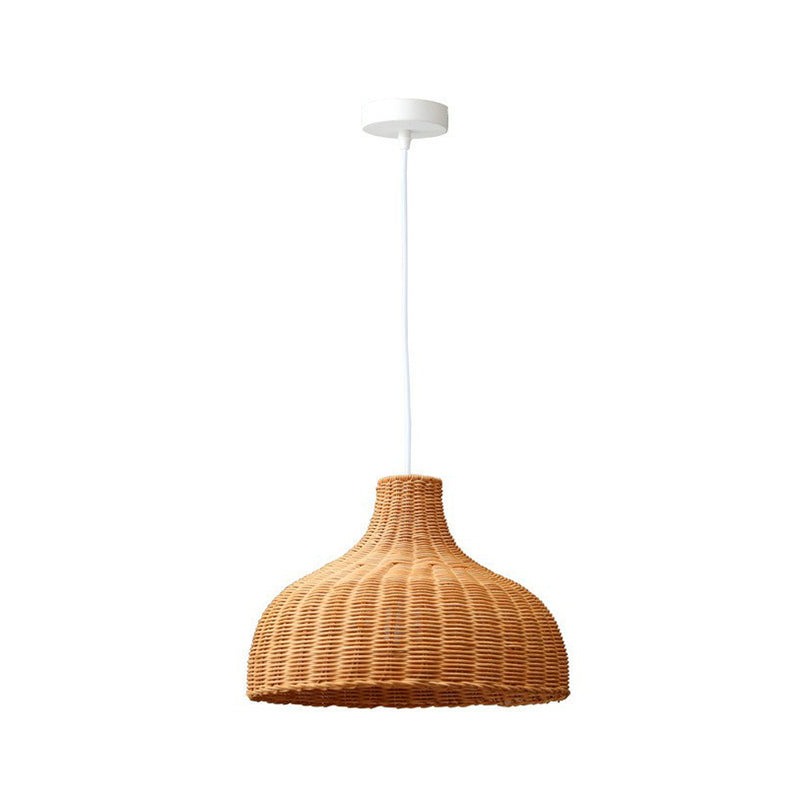 Asiatischer Stil Zwiebel-förmige Hängelampe Bambus 1-Licht Wohnzimmer Pendelleuchte