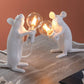 Dekorative Bare Bulb Tischlampe Harz 1-Licht Schlafzimmer Nachtlampe mit Mausbasis