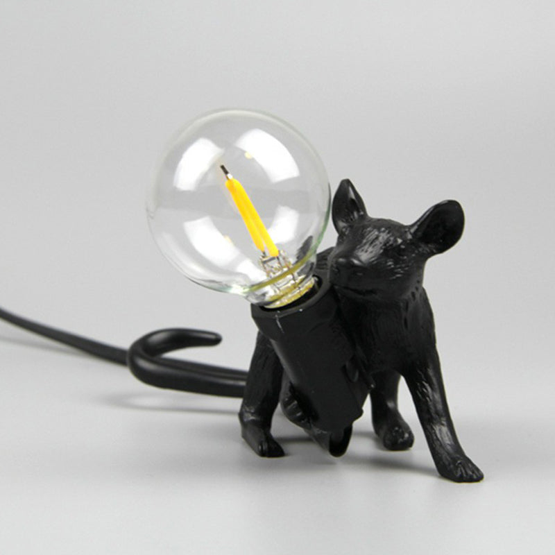 Dekorative Bare Bulb Tischlampe Harz 1-Licht Schlafzimmer Nachtlampe mit Mausbasis