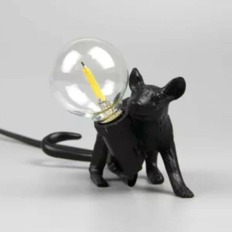 Dekorative Bare Bulb Tischlampe Harz 1-Licht Schlafzimmer Nachtlampe mit Mausbasis