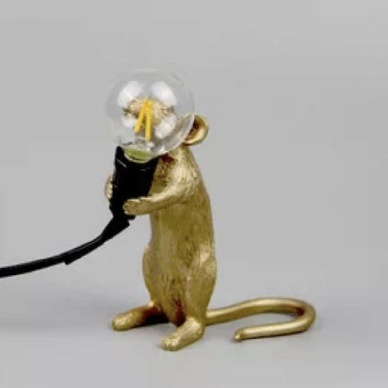 Dekorative Bare Bulb Tischlampe Harz 1-Licht Schlafzimmer Nachtlampe mit Mausbasis