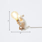 Dekorative Bare Bulb Tischlampe Harz 1-Licht Schlafzimmer Nachtlampe mit Mausbasis