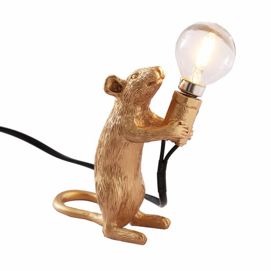 Kinderstil Mausförmige Tischlampe Resin 1-Licht Nachttischbeleuchtung zur Dekoration