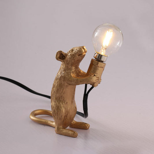 Kinderstil Mausförmige Tischlampe Resin 1-Licht Nachttischbeleuchtung zur Dekoration