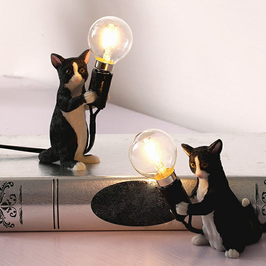 Kitten Nachttischlampe Dekorative Harz 1 Glühbirne Kinderzimmer Nachttischlampe