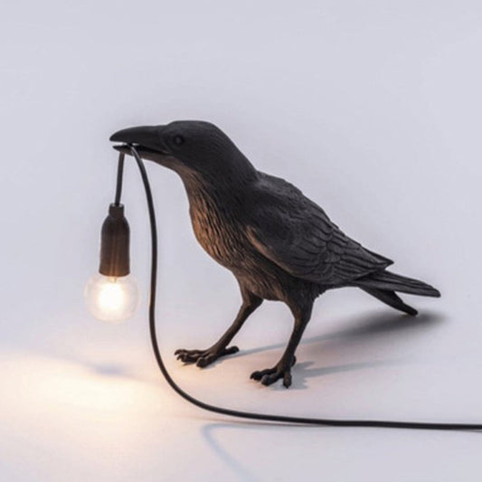 Vogelvormige Tischlampe Künstlerisch Kreative Harz Ein-Birne Nachttischlampe für Schlafzimmer