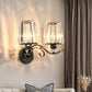 Frendorf | Wandlamp Moderne Woonkamer Wandmontage Lamp met Conische Kristallen Schaduw in Zwart
