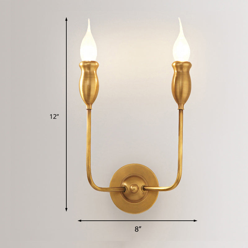 Frendorf | 1/2-Head Metall Wandlampe Vintage Stil Messing Kerze Esszimmer Wand Sconce Beleuchtung
