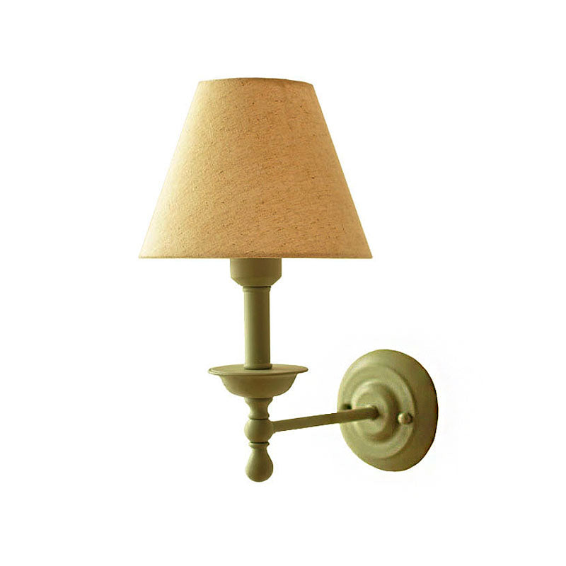 Frendorf | 1 Glühbirne Kegel Wandlampe Vintage-Stil Rot/Gelb/Blau Stoffschirm Wandbeleuchtung für Esszimmer