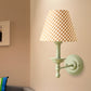 Frendorf | 1 Glühbirne Kegel Wandlampe Vintage-Stil Rot/Gelb/Blau Stoffschirm Wandbeleuchtung für Esszimmer