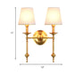Frendorf | Messing Conus Wandleuchte Armatur Retro Weiße Stofflampenschirm 1/2 Lampen Esszimmer Wandleuchte Beleuchtung