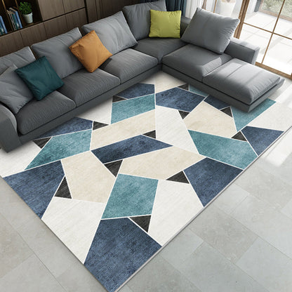 Frendorf | Mode Nordic Teppich Multi-Farben 3D Geometrisch Gedruckter Teppich Anti-Rutsch Rücken Waschbar Tierfreundlicher Teppich für Wohnzimmer