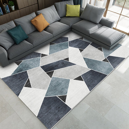 Frendorf | Mode Nordic Teppich Multi-Farben 3D Geometrisch Gedruckter Teppich Anti-Rutsch Rücken Waschbar Tierfreundlicher Teppich für Wohnzimmer
