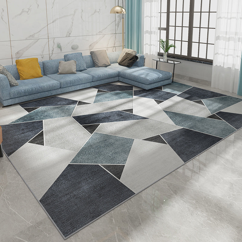 Frendorf | Mode Nordic Teppich Multi-Farben 3D Geometrisch Gedruckter Teppich Anti-Rutsch Rücken Waschbar Tierfreundlicher Teppich für Wohnzimmer