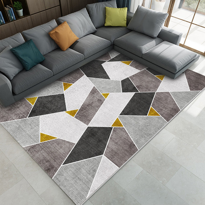 Frendorf | Mode Nordic Teppich Multi-Farben 3D Geometrisch Gedruckter Teppich Anti-Rutsch Rücken Waschbar Tierfreundlicher Teppich für Wohnzimmer